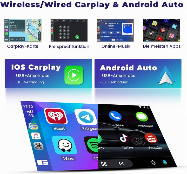 8 Core 4+64GB Android Autoradio für VW Golf 5 Golf 6 Skoda Polo Passat Tiguan Touran Wireless Carpla