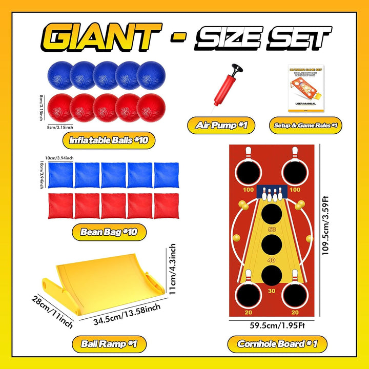 3-in-1 Wurfspiel-Set Cornhole, Bean Bag Toss & Ball-Toss-Spiel, Outdoor Partyspiel für Erwachsene un