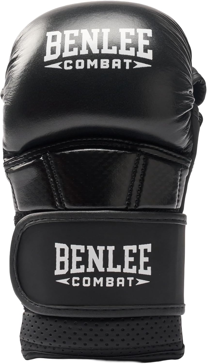 BENLEE MMA Sparring- Handschuhe aus Leder/Kunstleder Mix Flux Black/White L-XL, Black/White L-XL