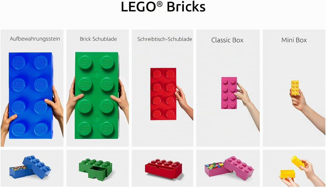 LEGO Aufbewahrungsstein, 8 Noppen, Stapelbare Aufbewahrungsbox, 12 l, orange