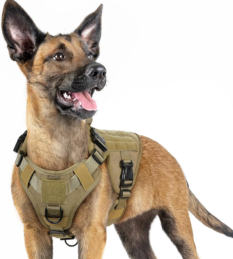 rabbitgoo No Pull Hundegeschirr Mittlere Grosse Hunde, Taktische Brustgeschirr mit MOLLE Griff Metal