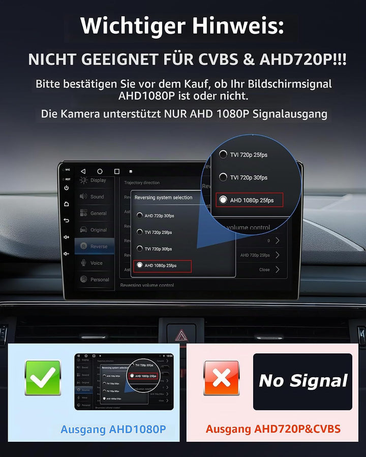 Echtes AHD 1080P Rückfahrkamera Verstellbar OEM-Halterung rückfahrkamera Auto Super Nachtsicht 170°
