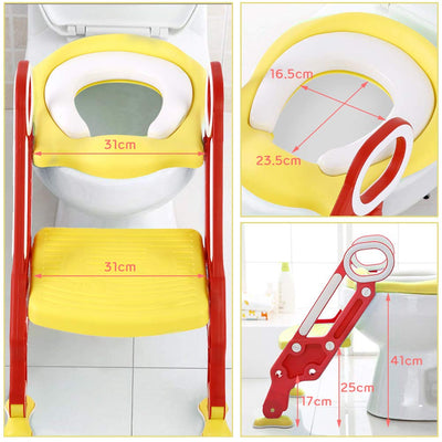 Greensen Toilettensitz Kinder mit Treppe Toilettenaufsatz Toilettentrainer Kinder Toilettensitz Falt