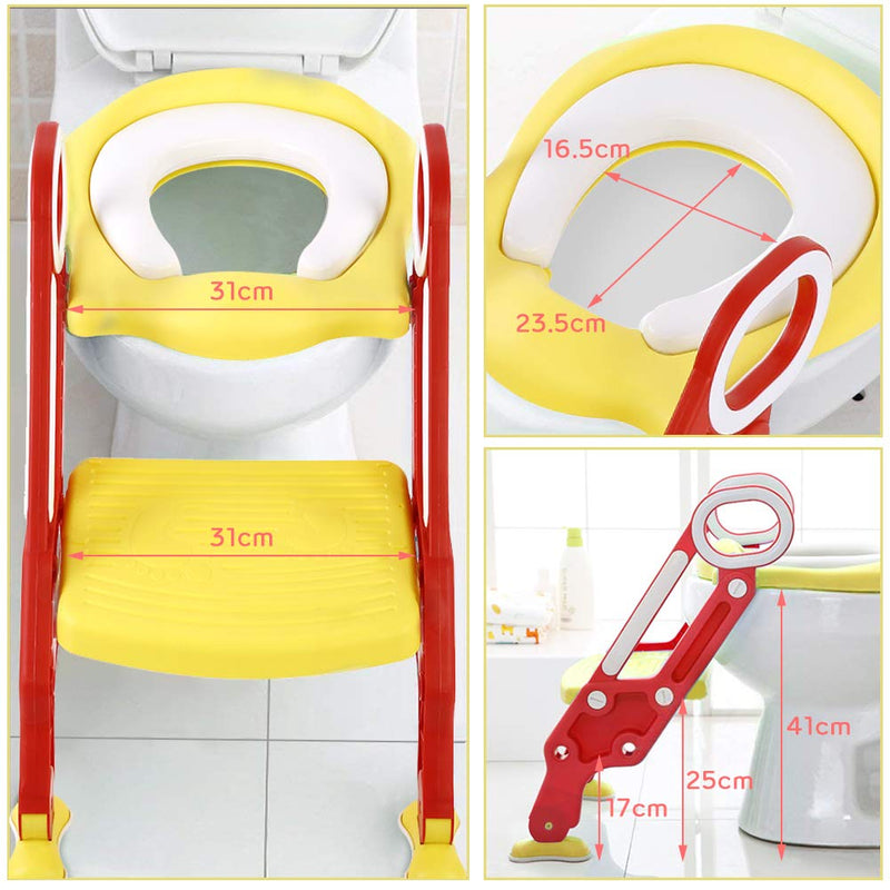 Greensen Toilettensitz Kinder mit Treppe Toilettenaufsatz Toilettentrainer Kinder Toilettensitz Falt