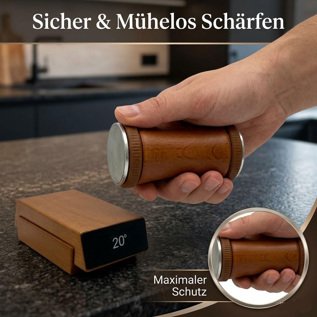2 Rollschleifer Messerschärfer Küchenmesserschärfer für Diamantschärfstein zum Schärfen von Professi