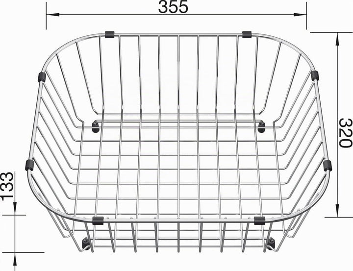 BLANCO Geschirrkorb aus Edelstahl | 355 x 320 x 133 mm