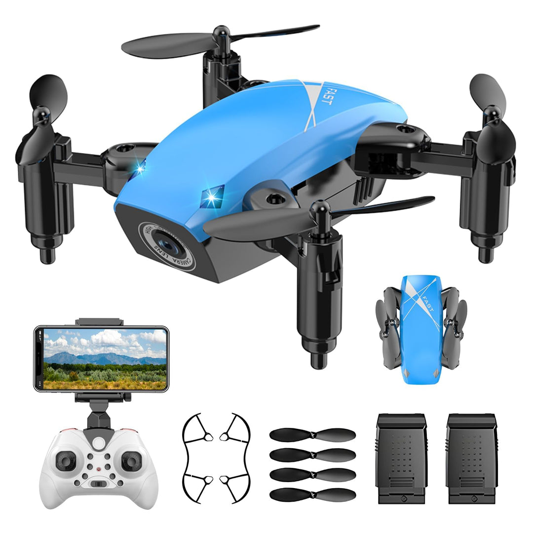 Mini RC Drohne mit Kamera für Kinder, Faltbarer Quadcopter mit Gestensteuerung, Sprachsteuerung und