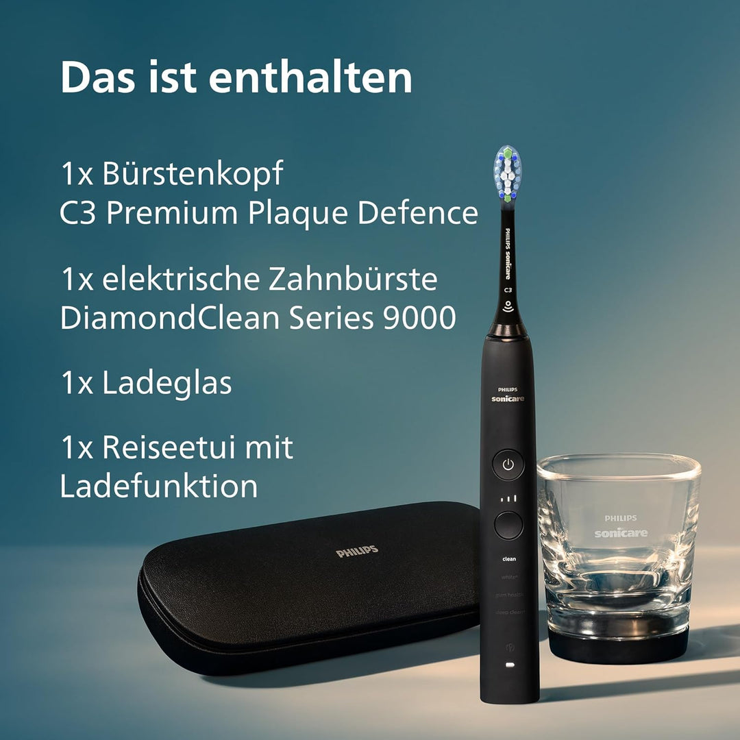 Philips Sonicare DiamondClean 9000 Elektrische Schallzahnbürste mit App (Modell HX9911/09), Zahnbürs