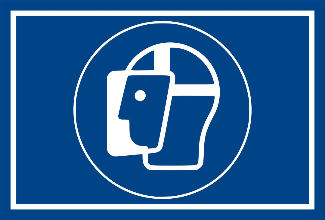 Melis Folienwerkstatt Schild - Gebots-zeichen - Gesichts-schutz benutzen - entspr. DIN ISO 7010/ASR