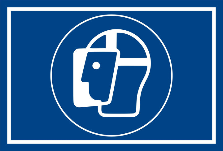 Melis Folienwerkstatt Schild - Gebots-zeichen - Gesichts-schutz benutzen - entspr. DIN ISO 7010/ASR