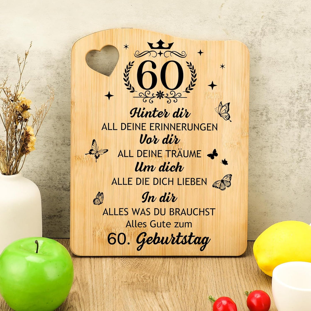 60 Geburtstag Frau, Schneidebrett Geschenke zum 60 Geburtstag für Frauen Mama Oma, Geburtstagsgesche