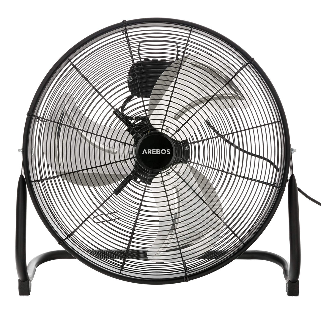 Arebos Bodenventilator Ø50 cm | Windmaschine | Ventilator | 3 Geschwindigkeitsstufen | hoher Luftdur