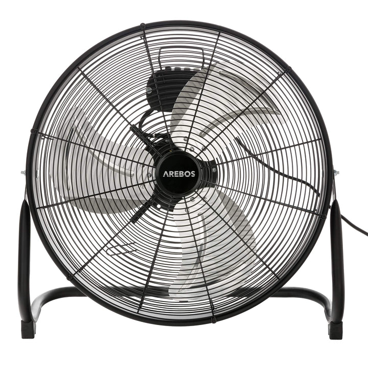 Arebos Bodenventilator Ø50 cm | Windmaschine | Ventilator | 3 Geschwindigkeitsstufen | hoher Luftdur