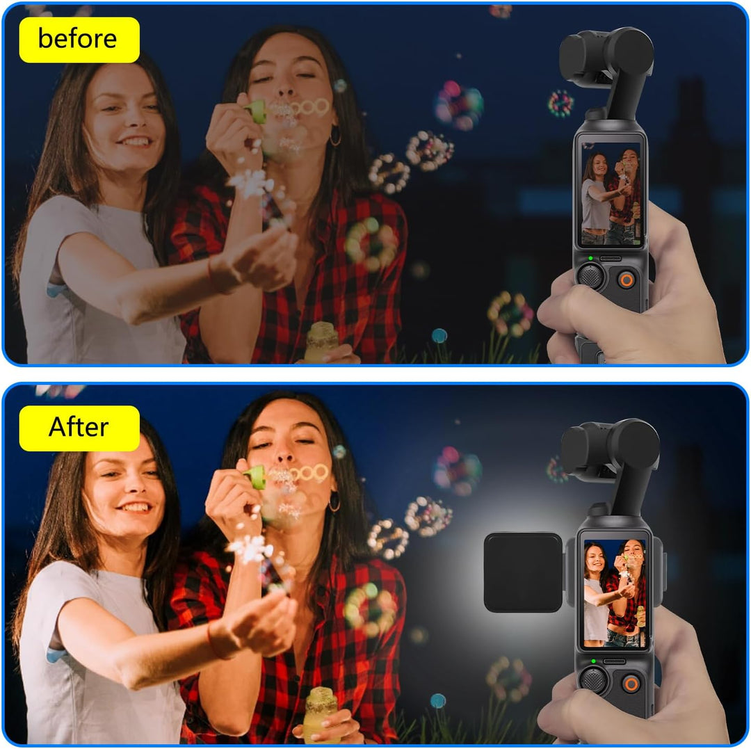 Pocket 3 Magnetisches Mini Video Licht, Farbtemperatur in 3 Stufen, Helligkeit in 2 Stufen, 300mAh A