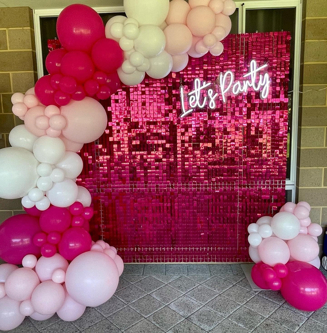 Kate Shimmer Wall Panels Pailletten Hot Pink Wand Pailletten Hintergrund Party Panels für Party Deko