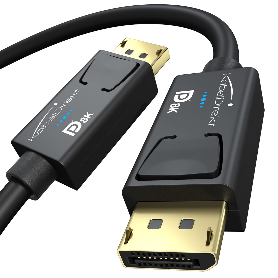 KabelDirekt – 8K DisplayPort Kabel &amp; DP Kabel, mit spezieller A.I.S. Schirmung &amp; offizieller VESA Ze
