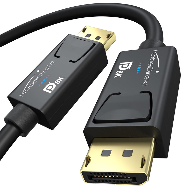 KabelDirekt – 8K DisplayPort Kabel &amp; DP Kabel, mit spezieller A.I.S. Schirmung &amp; offizieller VESA Ze