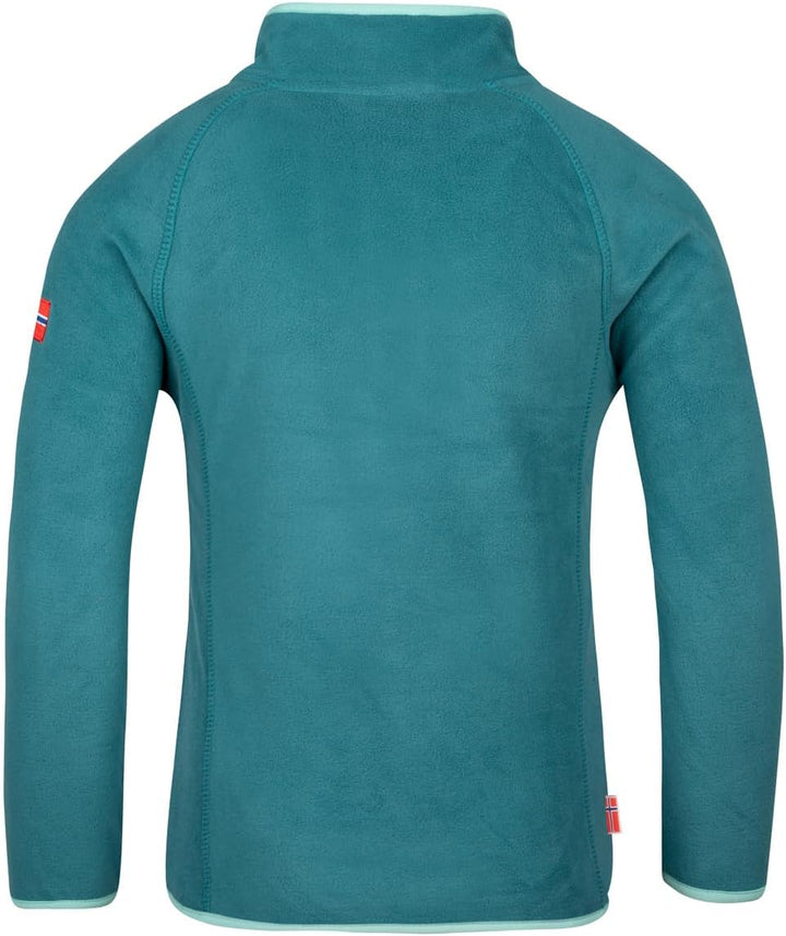 Trollkids Kinder Fleece-Pullover Nordland mit Reissverschluss 110 Blaugrün/Wasserblau, 110 Blaugrün/