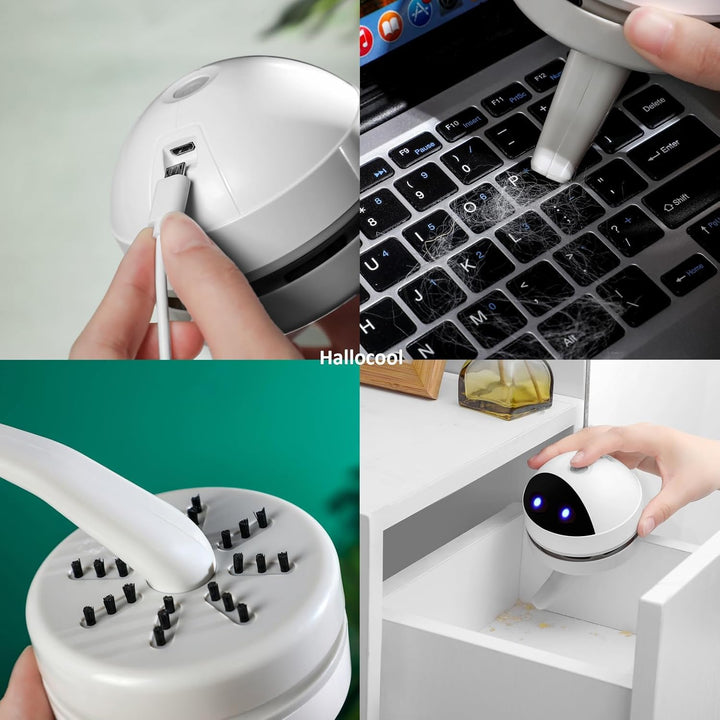 Tischstaubsauger,Tragbar Kabellos Mini Staubsauger USB Wiederaufladbar 360° Drehbar Mini Handstaubsa
