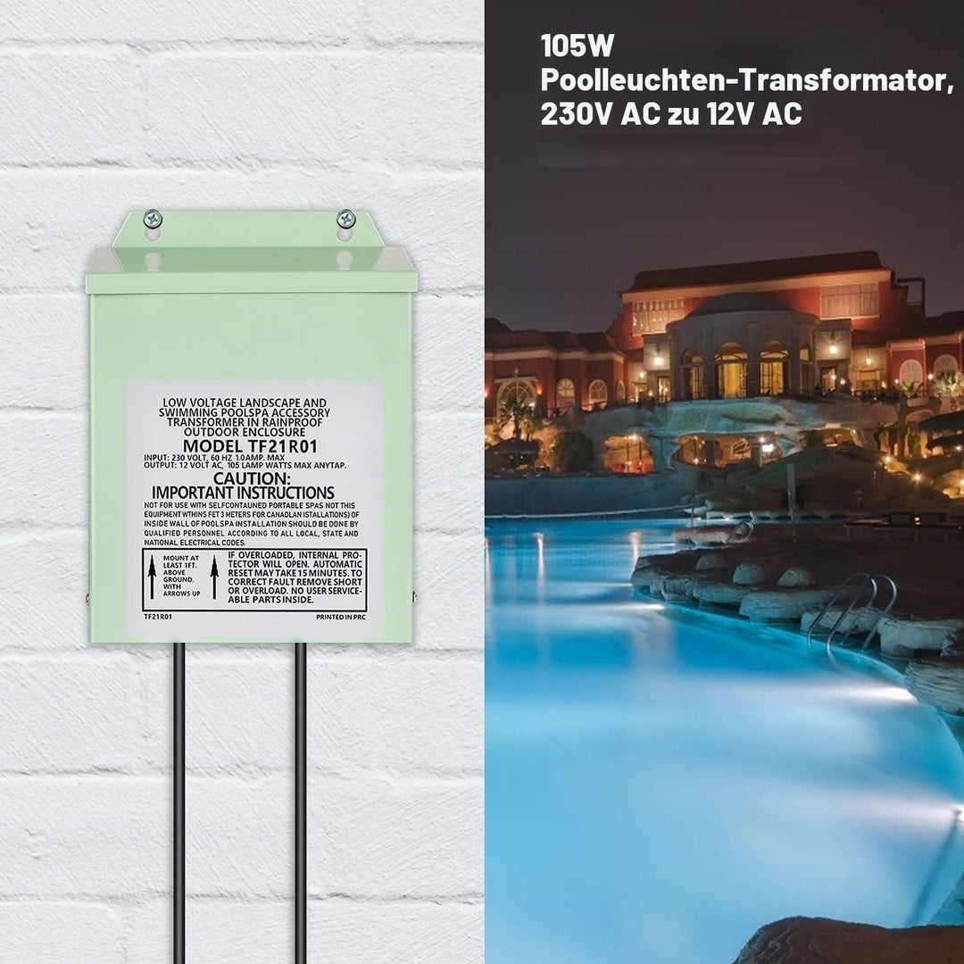 COOLWEST LED Trafo 12V 105W, LED Transformator 230V Auf 12V AC für Niederspannung Poolbeleuchtung, S