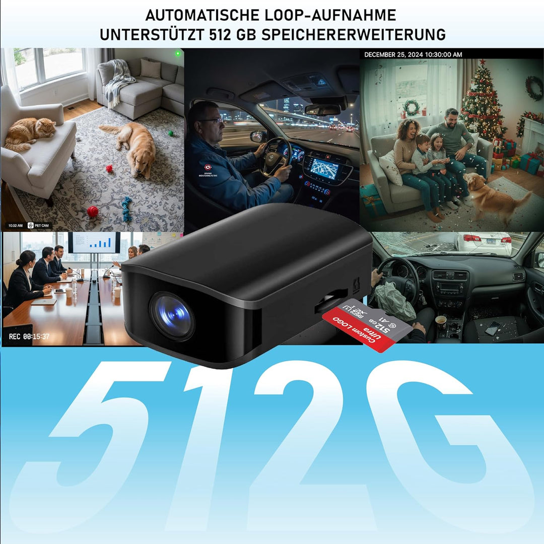 Mini-Hauskamera, 1080P HD Innen-Sicherheitskamera, Überwachungskamera für Kinder und Haustiere, mit