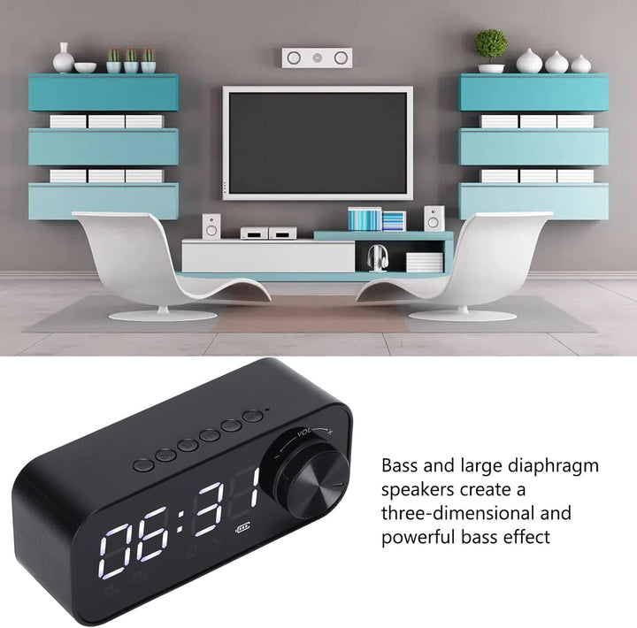 Radiowecker, Multifunktionaler Bluetooth-Lautsprecher, Uhrenlautsprecher, Tragbarer Radiowecker mit