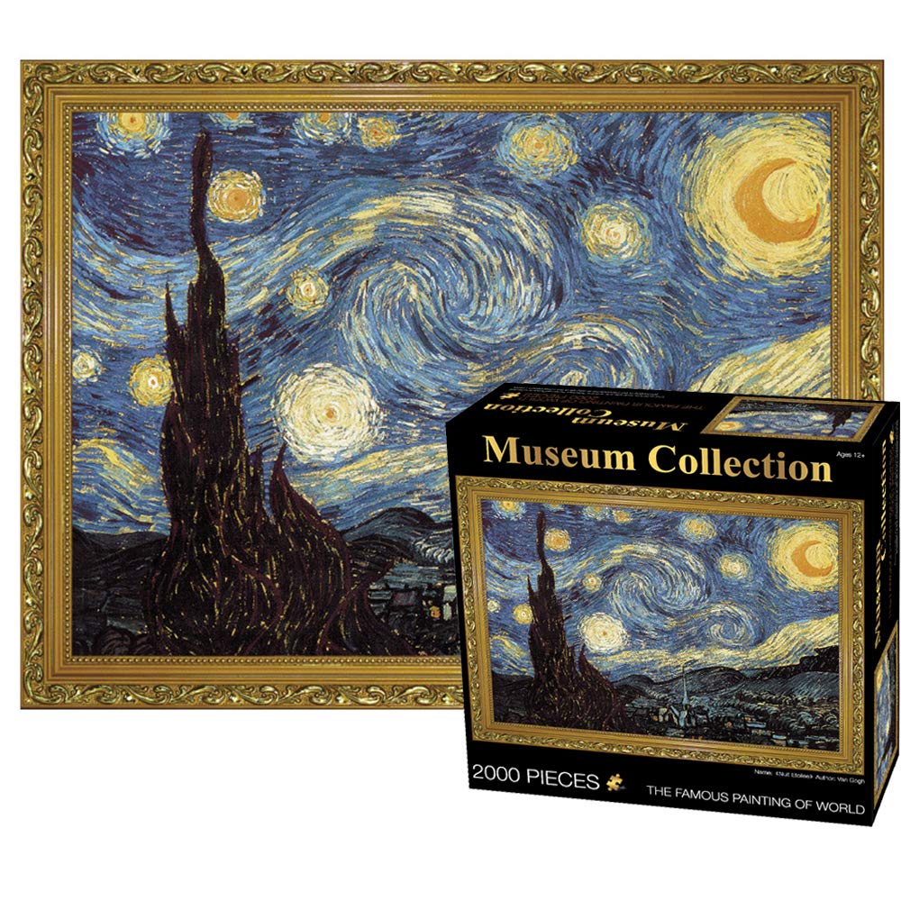 TINYOUTH 2000 Teile Puzzle für Erwachsene, 《Sternennacht》 Museum Kollektion Puzzle, 70x100CM 2mm Dic