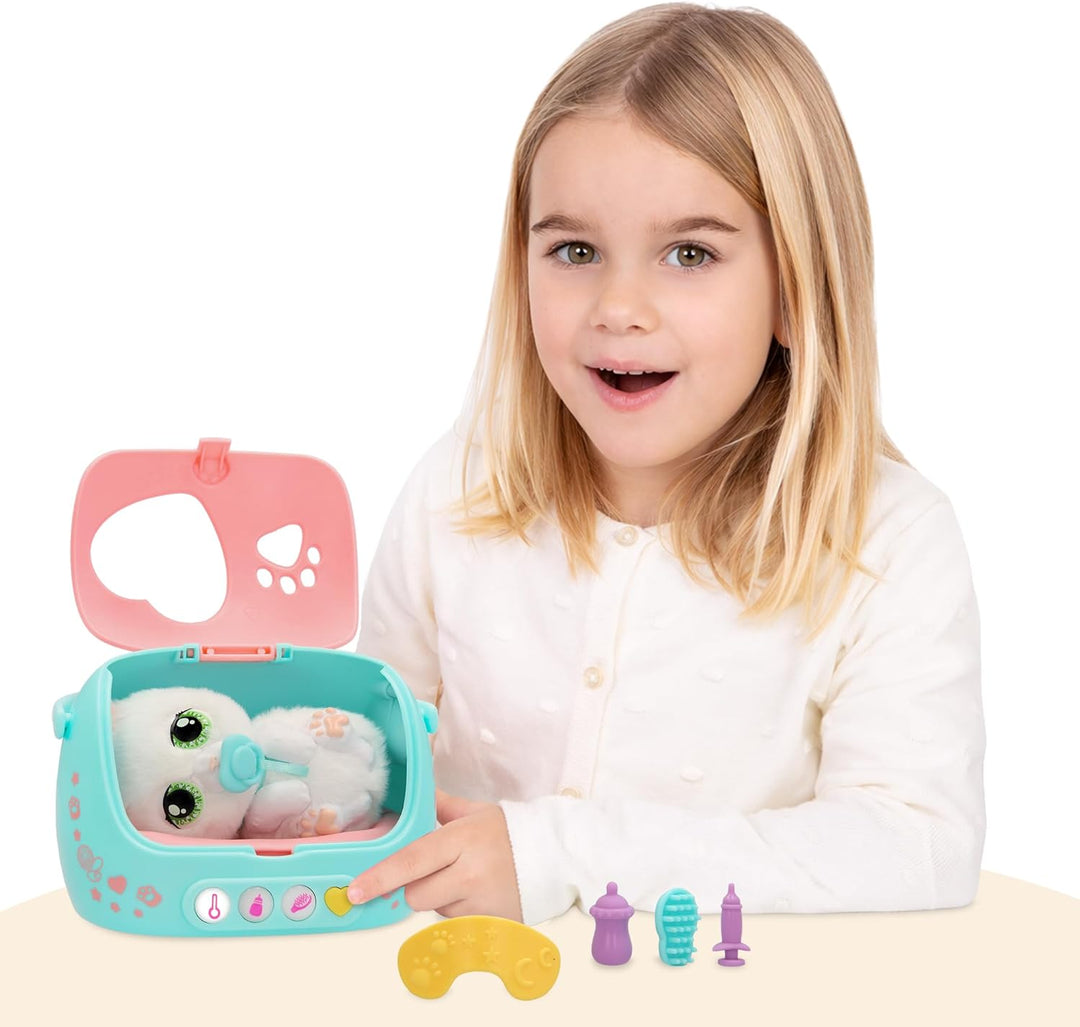 Baby Paws JUST Born Kitty INTERAKTIVE Haustiere Haustiere mit Einer elektronischen Transportbox mit
