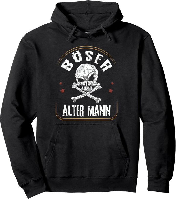 Böser Alter Mann - Totenkopf Opa Vintage Skull Grossvater Pullover Hoodie