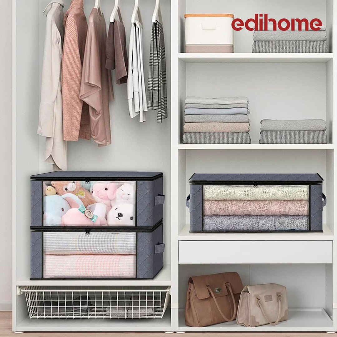 edihome, Aufbewahrungstasche, (2 Stück), Kleideraufbewahrung, Kleiderschrank organizar, Unterbett Au