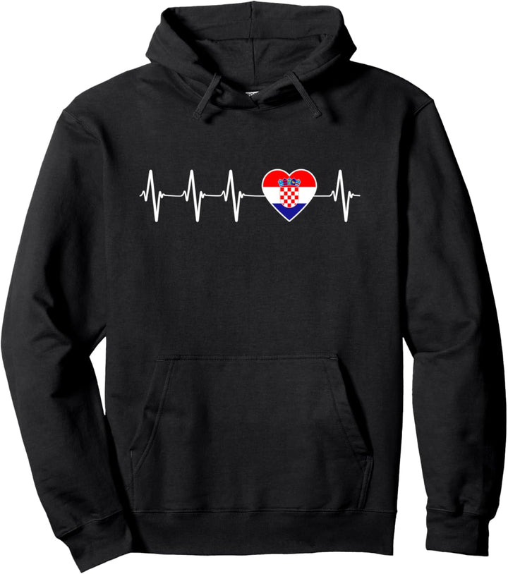 Kroatische Heartbeat I Love Croatia Flagge Land Geschenk Pullover Hoodie