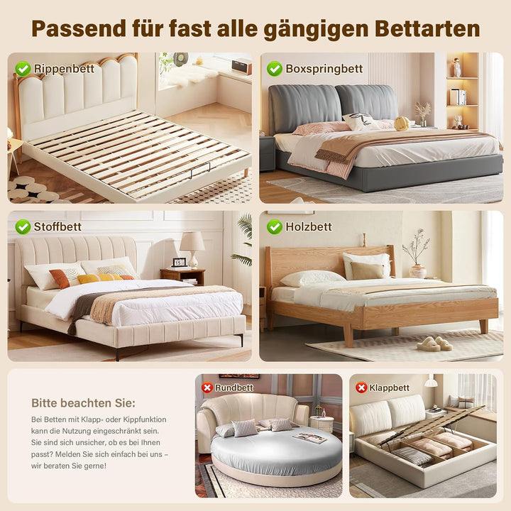 Bettgitter Rausfallschutz 3-seitig 180x200cm mit Spaltfüllstäbe | U-förmige Stabilstangen, Höhenvers