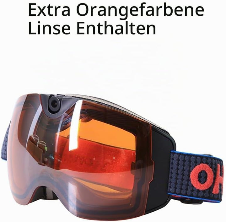 OhO Camera Ski Goggles, 4K Camera Snowboard Goggles with Adjusted View of Camera Recroding Wifi-Mult