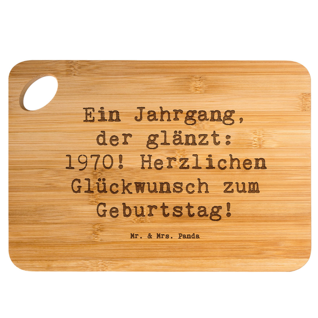 Mr. & Mrs. Panda Frühstücksbrett Spruch 1970 Geburtstag - Geschenk, Schneidebrett, 50., Hackbrett, G
