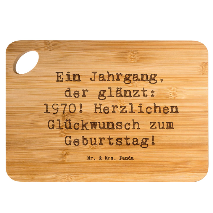 Mr. & Mrs. Panda Frühstücksbrett Spruch 1970 Geburtstag - Geschenk, Schneidebrett, 50., Hackbrett, G