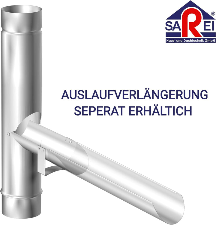 SAREI Haus und Dachtechnik Regenwasserklappe | NW 80 Zink | Durchmesser von 80 mm | Made in Germany