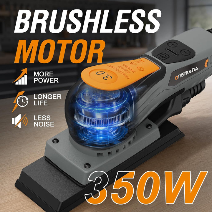 Bürstenlose Elektroschleifer 3.0 ONEMANA 350W, einstellbare Geschwindigkeit 4000-10000/Umin, automat