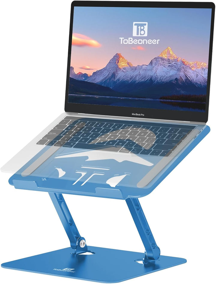 Ergonomischer Laptop Ständer aus Aluminium, Höhenverstellbar &amp; Faltbar, Stabil &amp; Rutschfest, Verbess