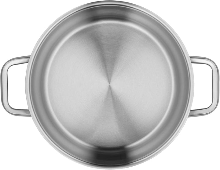 WMF Iconic Kochtopf gross 24cm, Metalldeckel, Bratentopf Induktion 4,2l, grosser Topf, Cromargan Ede