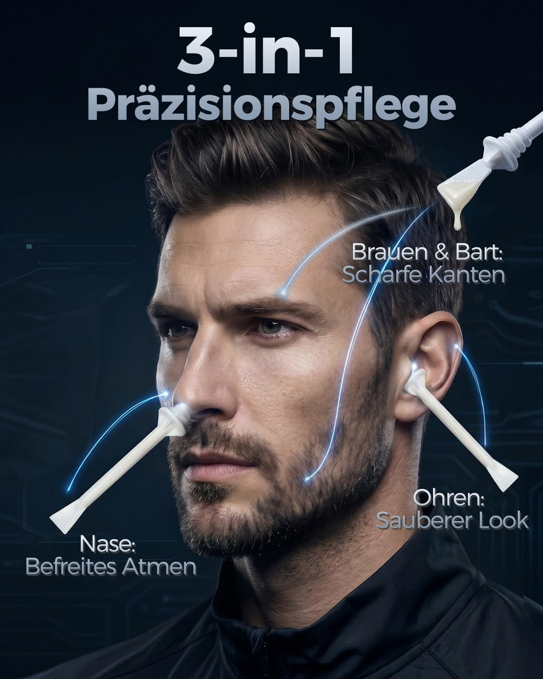 Aokitec Nasenhaarentferner Wachs Set für Herren mit USB-Schnellwärmung - Haarentfernungs Waxing Kit
