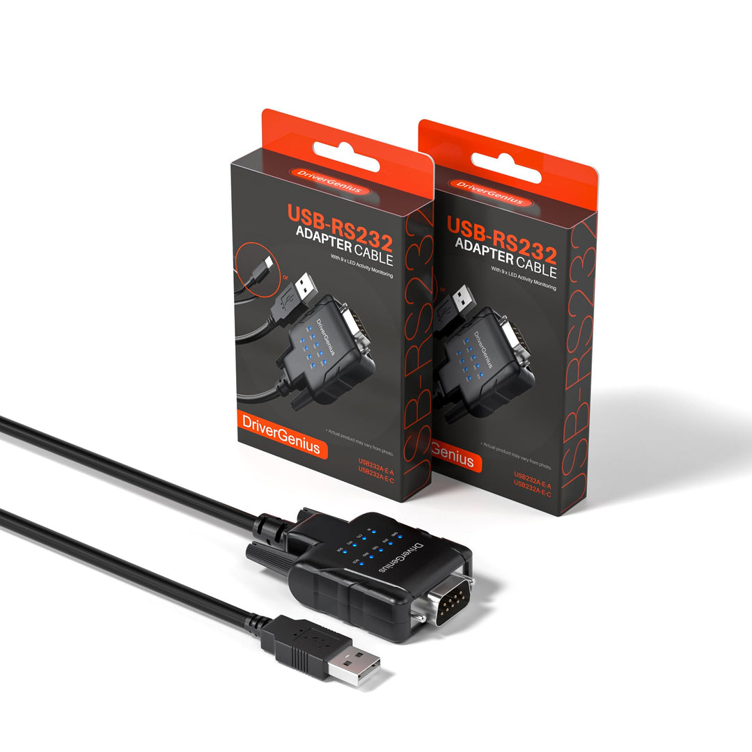 DriverGenius SerialPulseX Serie | USB auf RS232 Seriell Adapter mit 9 x LED Statusanzeige – Für PLC-