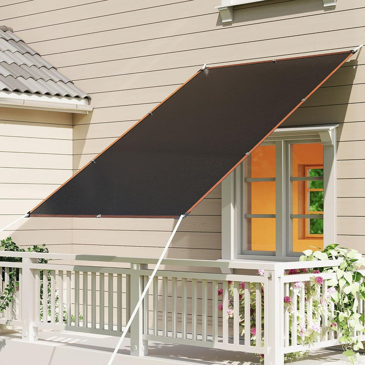 Garten Sonnensegel 4x4m Quadrat Segeltuch mit Ösen &amp; 12m Befestigungsseile Windabweisend Schattierne