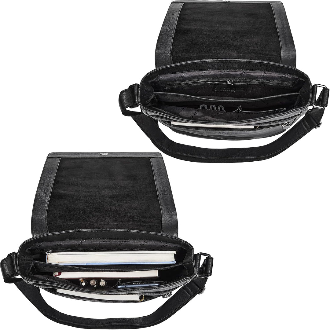 STILORD Ottavio Mittelgrosse Umhängetasche Herren Leder Hochformat Messenger Bag 13,3 Zoll Laptoptas