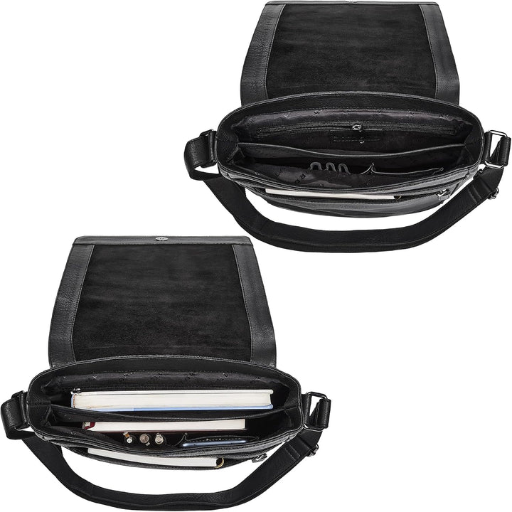 STILORD Ottavio Mittelgrosse Umhängetasche Herren Leder Hochformat Messenger Bag 13,3 Zoll Laptoptas