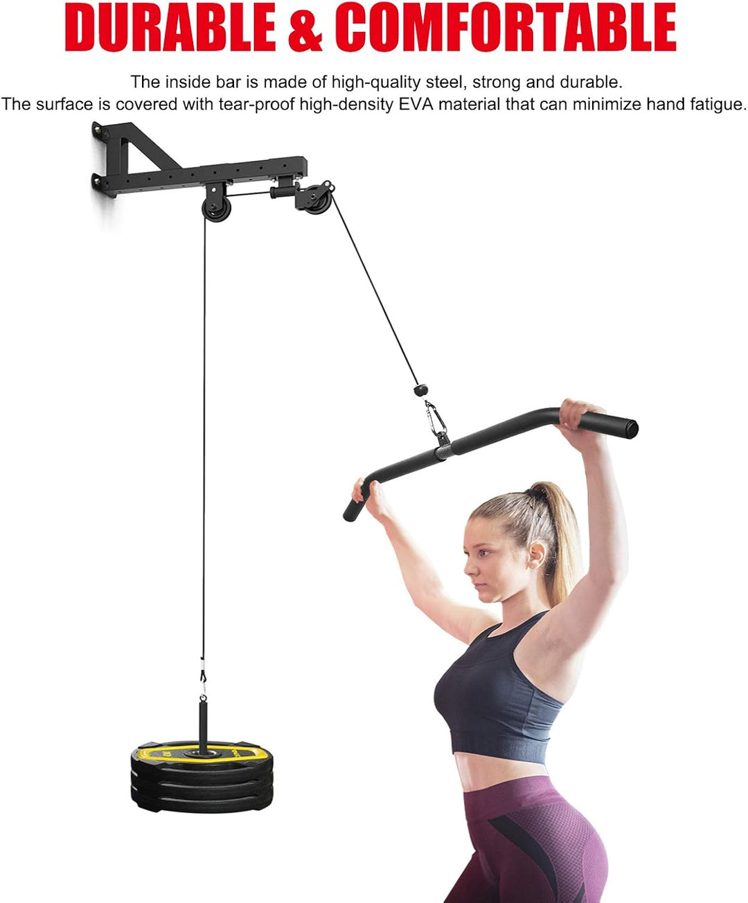 Lyndwin Latzugstange Bizeps Stange Klimmzugstangen Zugstange Muskelzugstange für Zuhause Bodybuildin