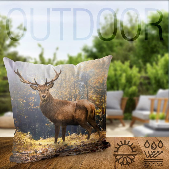 VOID Hirsch Wald Herbst Kissenbezug Kissenhülle Sofakissen Kissen Deko Weihnachten Winter Weihnachts