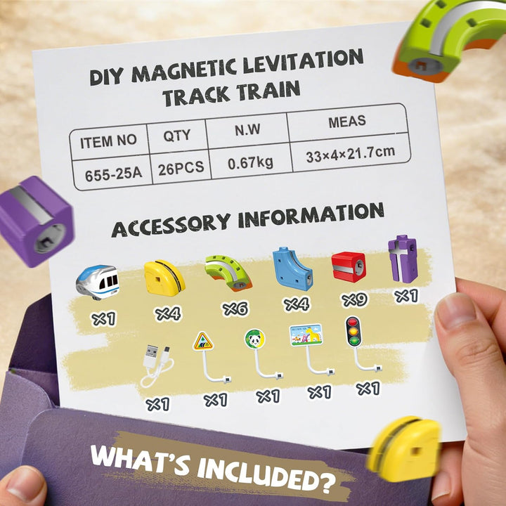 YESHIN Eisenbahn Elektrisch Cube Track, Clickrail Magisches Schienen WüRfel Zug Set, DIY Zugstrecken