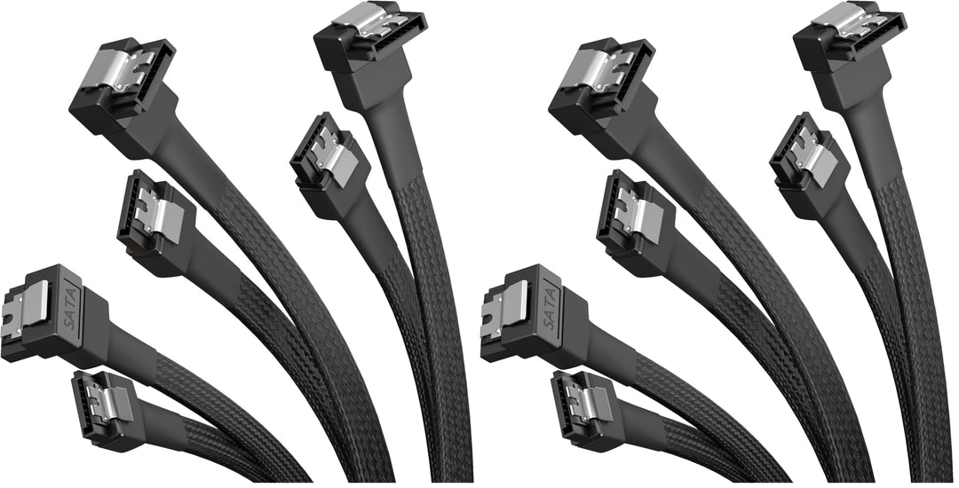 KabelDirekt – 3x SATA-3-Kabel 6 Gb/s – 30 cm, 90° gewinkelt (Datenkabel, 6 Gbit/s, SATA-III/Serial-A