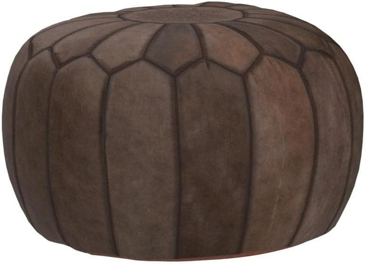 Poufs&Pillows Marokkanischer Echtleder Pouf - Handgefertigt - Gefüllt Geliefert - Ottoman, Sitzsack,