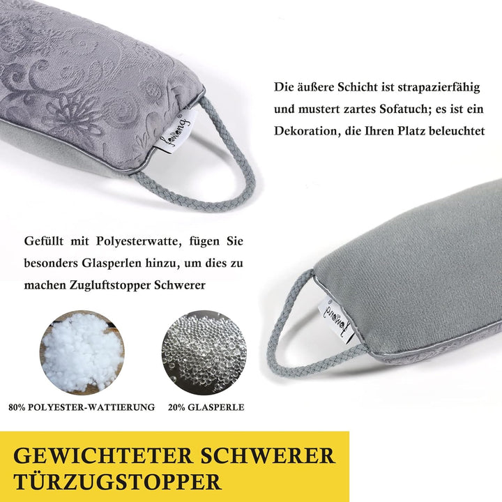 fowong Zugluftstopper für Türen 97x10 cm, Türdichtung zugluftstopper Extra Schwere-Waschbar-Isolieru